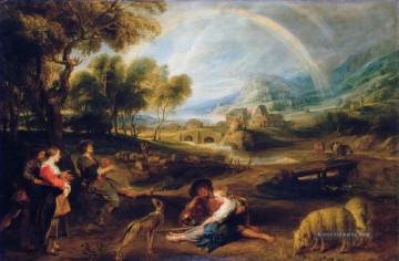  Paul Galerie - Landschaft mit einem Regenbogen 1632 Barock Peter Paul Rubens